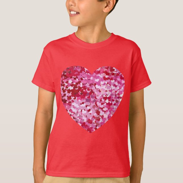 Pink Confetti Hearts T-Shirt (Front)