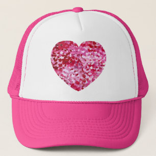 Pink Confetti Hearts Trucker Hat