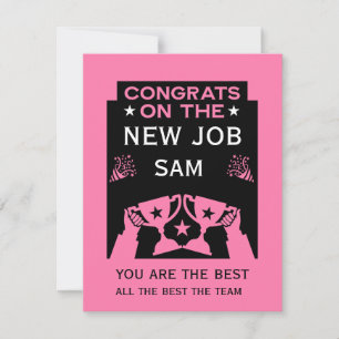 Pink Congratulations On The New Job Card