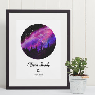 Pink Constellation Gemini Horoscope Sign Gift