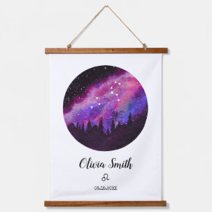 Pink Constellation Leo Horoscope Sign Gift Hanging Tapestry