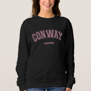 Pink Conway Arkansas AR Varsity Style on Conway Sweatshirt