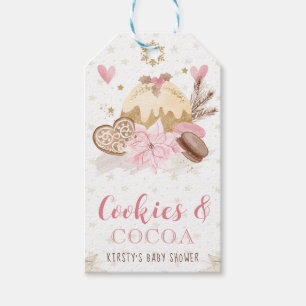 Pink Cookies and Cocoa Baby Shower Gift Tags