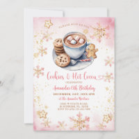 Pink Cookies and Hot Cocoa Snowflake 6th Birthday