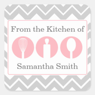 Pink Cooking Utensils Trio Kitchen Labels