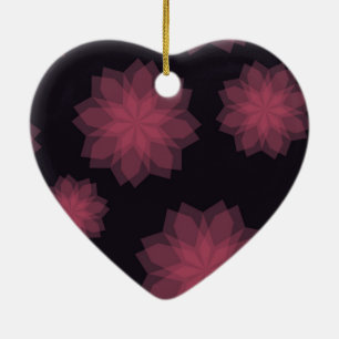 Pink, cool, trendy, modern flower abstraction ceramic ornament