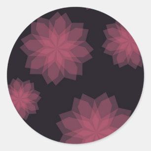 Pink, cool, trendy, modern flower abstraction classic round sticker