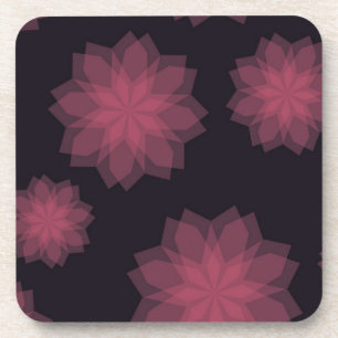 Pink, cool, trendy, modern flower abstraction coaster