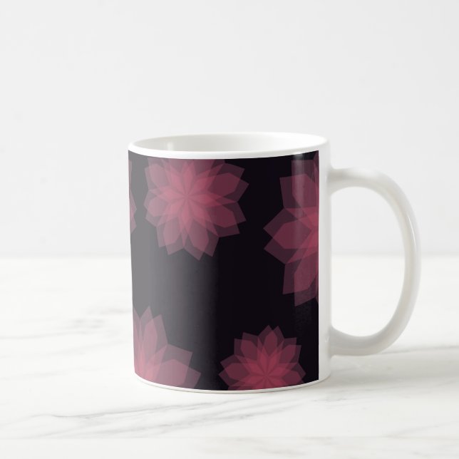Pink, cool, trendy, modern flower abstraction coffee mug (Right)