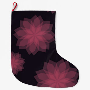 Pink, cool, trendy, modern flower abstraction large christmas stocking