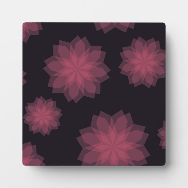 Pink, cool, trendy, modern flower abstraction plaque (Front)