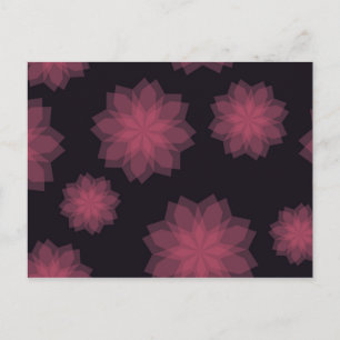 Pink, cool, trendy, modern flower abstraction postcard