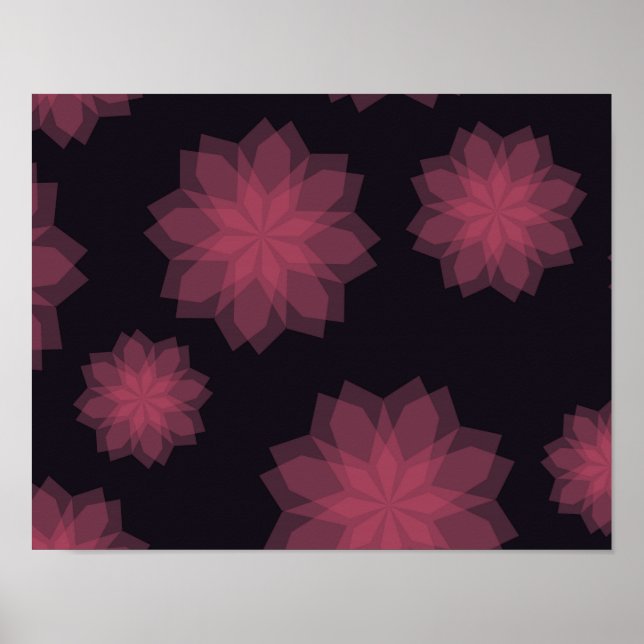 Pink, cool, trendy, modern flower abstraction poster (Front)