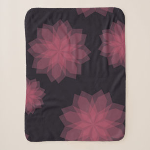 Pink, cool, trendy, modern flower abstraction sherpa blanket
