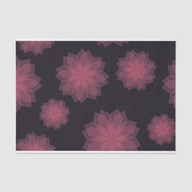 Pink, cool, trendy, modern flower abstraction tissue paper (Front)