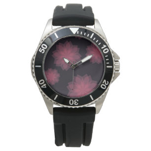 Pink, cool, trendy, modern flower abstraction watch
