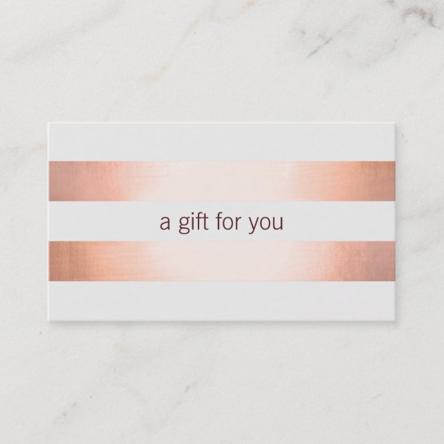 Pink Copper Foil Look Beauty GiftCard Discount Card (Front)