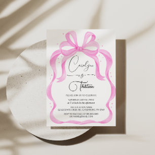 Pink Coquette 13th Birthday Invitation