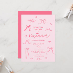 Pink Coquette 16th Birthday Party Invitation