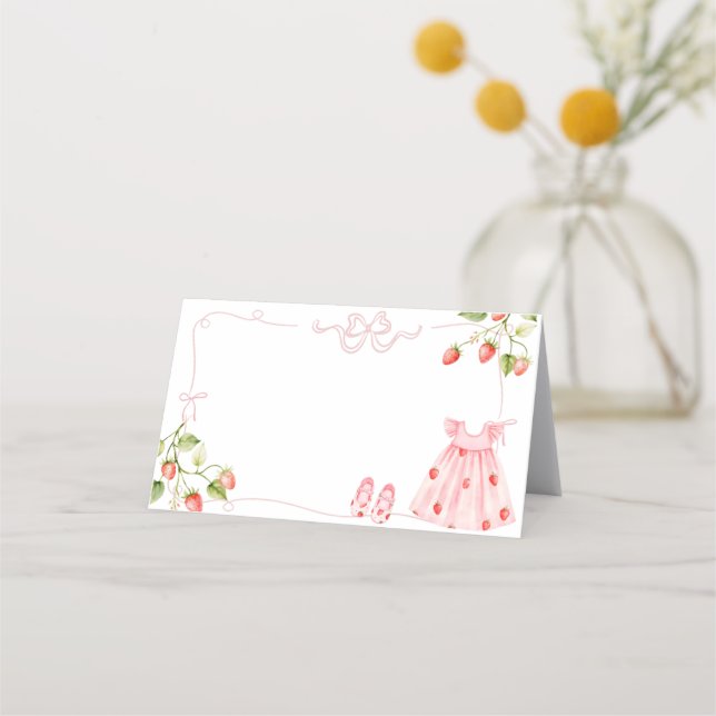 Pink Coquette Baby Clothes Berry Appointment Card (Front)