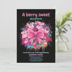 Pink Coquette Baby Clothes Berry Sweet Baby Shower Invitation