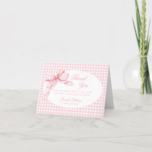 Pink Coquette Bow Baby Girl Shower Thank You Cards