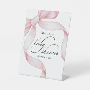 Pink Coquette Bow Baby Shower Acrylic Sign
