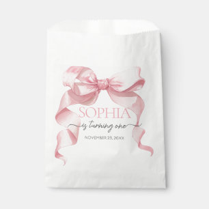 Pink Coquette Bow Birthday Party Favour Bag