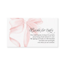 Pink Coquette Bow Books for Baby Enclosure Card
