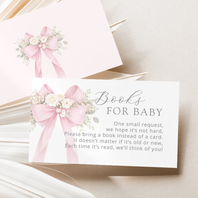 Pink Coquette Bow Books for baby Enclosure Card (Creator Uploaded)