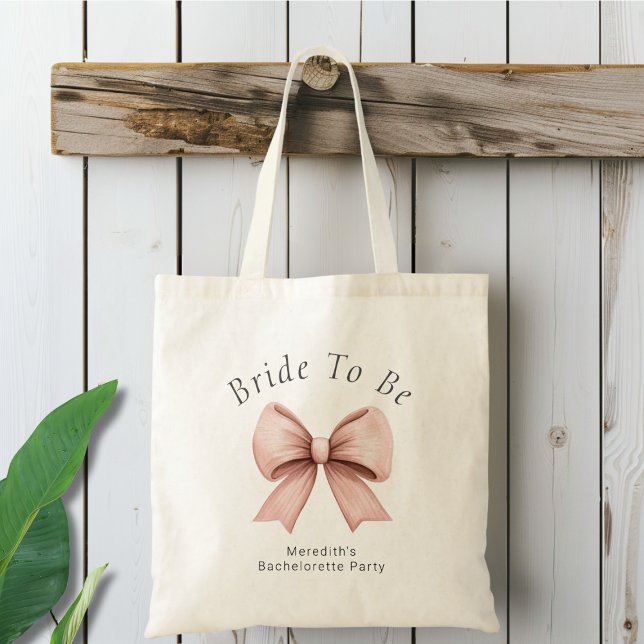 Pink Coquette Bow Bridal Party  Tote Bag (Creator Uploaded)