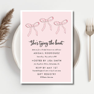 Pink Coquette Bow Bridal Shower Invitation