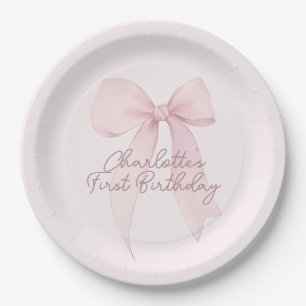 Pink Coquette Bow Custom Paper Plate