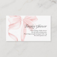 Pink Coquette Bow Display Shower Enclosure Card