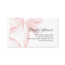 Pink Coquette Bow Display Shower Enclosure Card