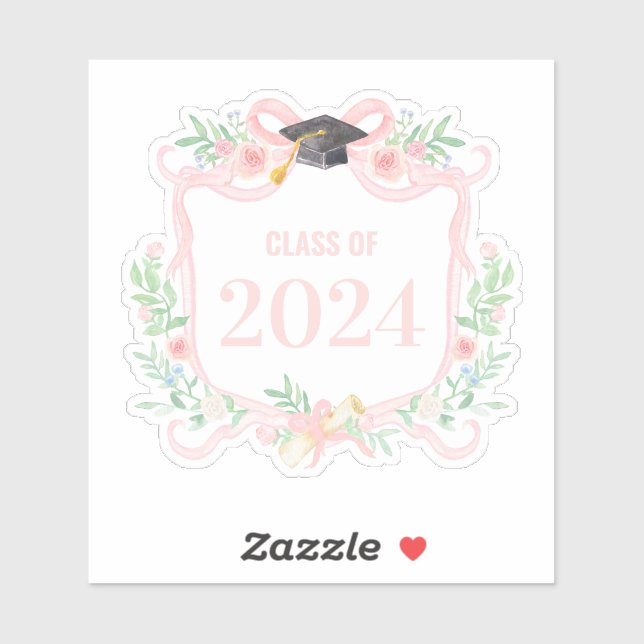 Pink Coquette Bow | Graduation Year Crest (Sheet)