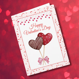 Pink Coquette Bow & Lollipop,Photo Valentine's Day Card