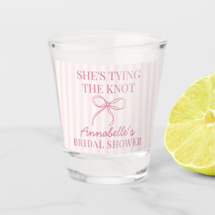 Pink Coquette Bow Pastel Knot Bridal Shower Favour Shot Glass