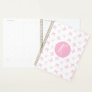 Pink Coquette Bow Personalise Planner