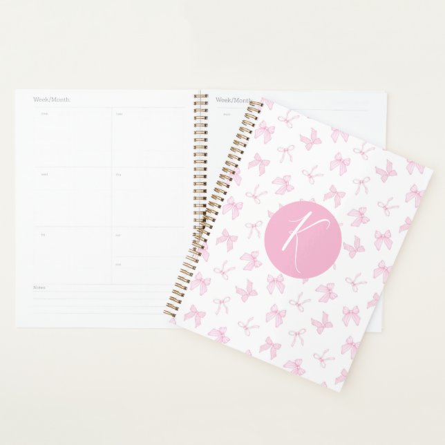Pink Coquette Bow Personalise Planner (Display)