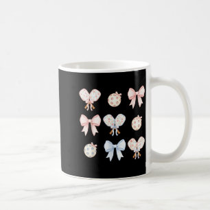 Pink coquette bow pickleball mom grandma aesthetic coffee mug