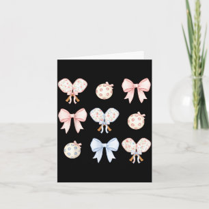 Pink coquette bow pickleball mum grandma aesthetic card