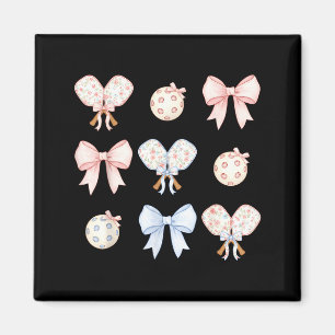 Pink coquette bow pickleball mum grandma aesthetic magnet
