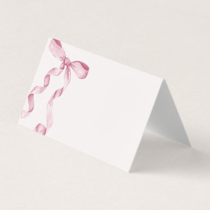 Pink Coquette Bow Place Card Table Decor