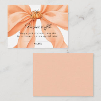 Pink Coquette Bow Pumpkin Baby Shower Diaper Raffl Enclosure Card