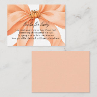 Pink Coquette Bow Pumpkin Books for Baby Shower Enclosure Card