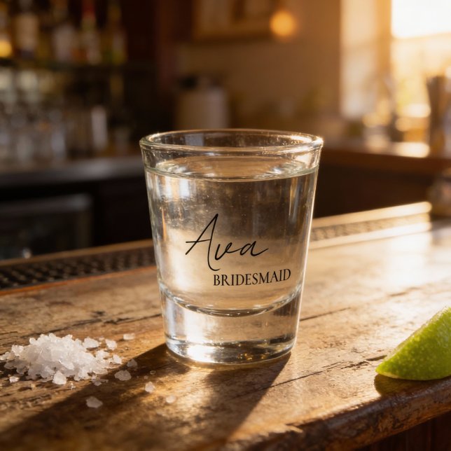 Pink Coquette Bridesmaid Personalized Gift Shot Gl Shot Glass (Creator Uploaded)