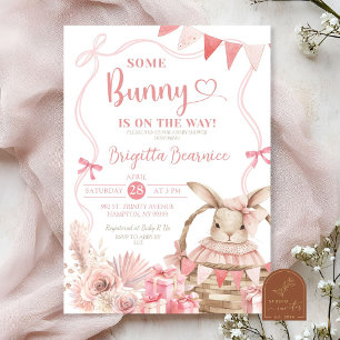 Pink Coquette Bunny Baby Shower Invitation