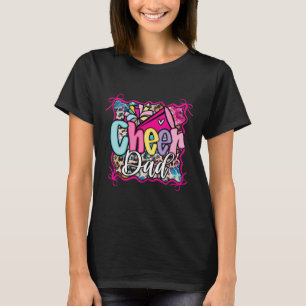 Pink Coquette Cheer Dad Daddy Cheerleading Pom Meg T-Shirt