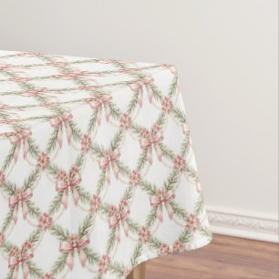 Pink Coquette Christmas Trellis Pinkmas Tablecloth